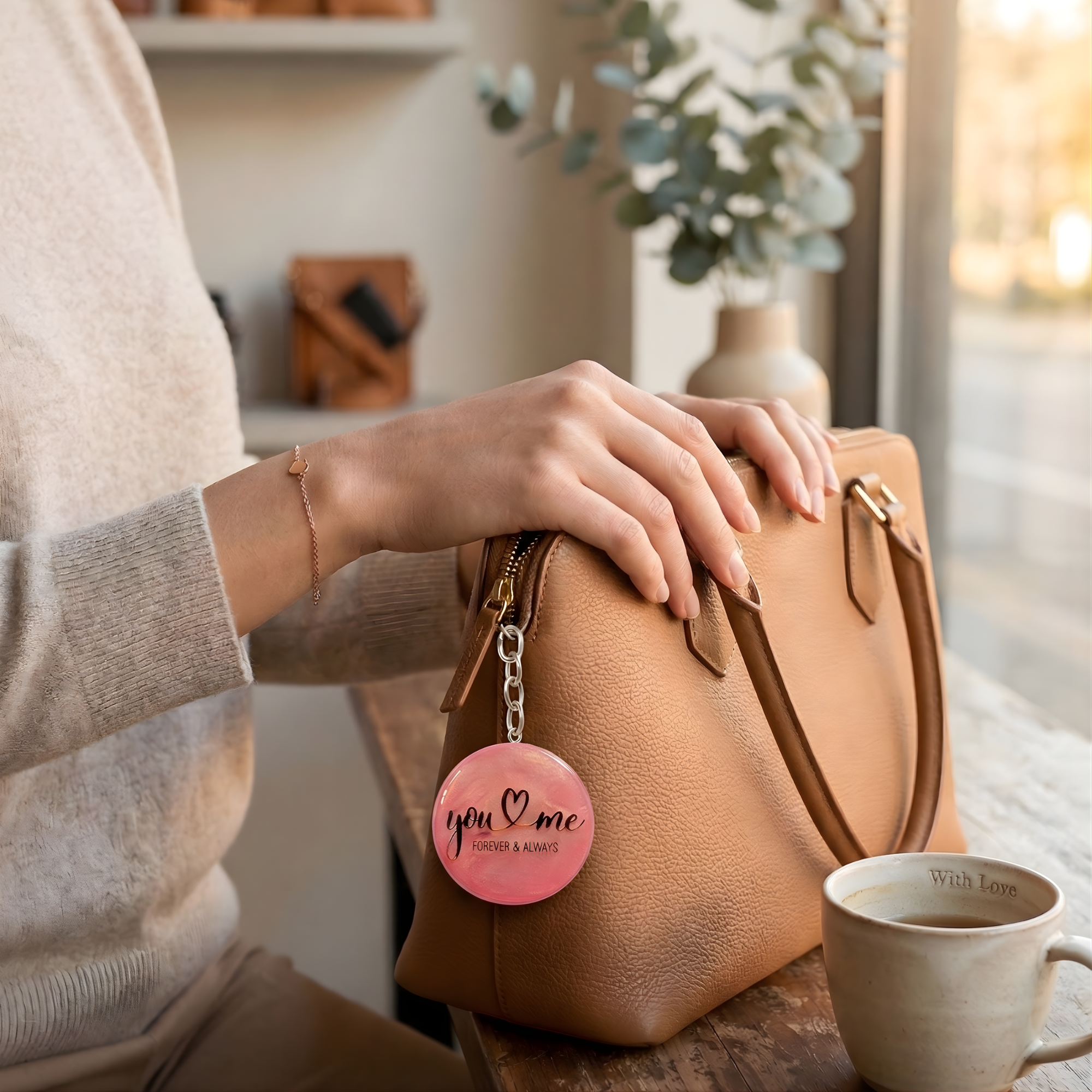 Unique "You and Me" Resin Keychain | Romantic Anniversary & Valentine's Day Gift