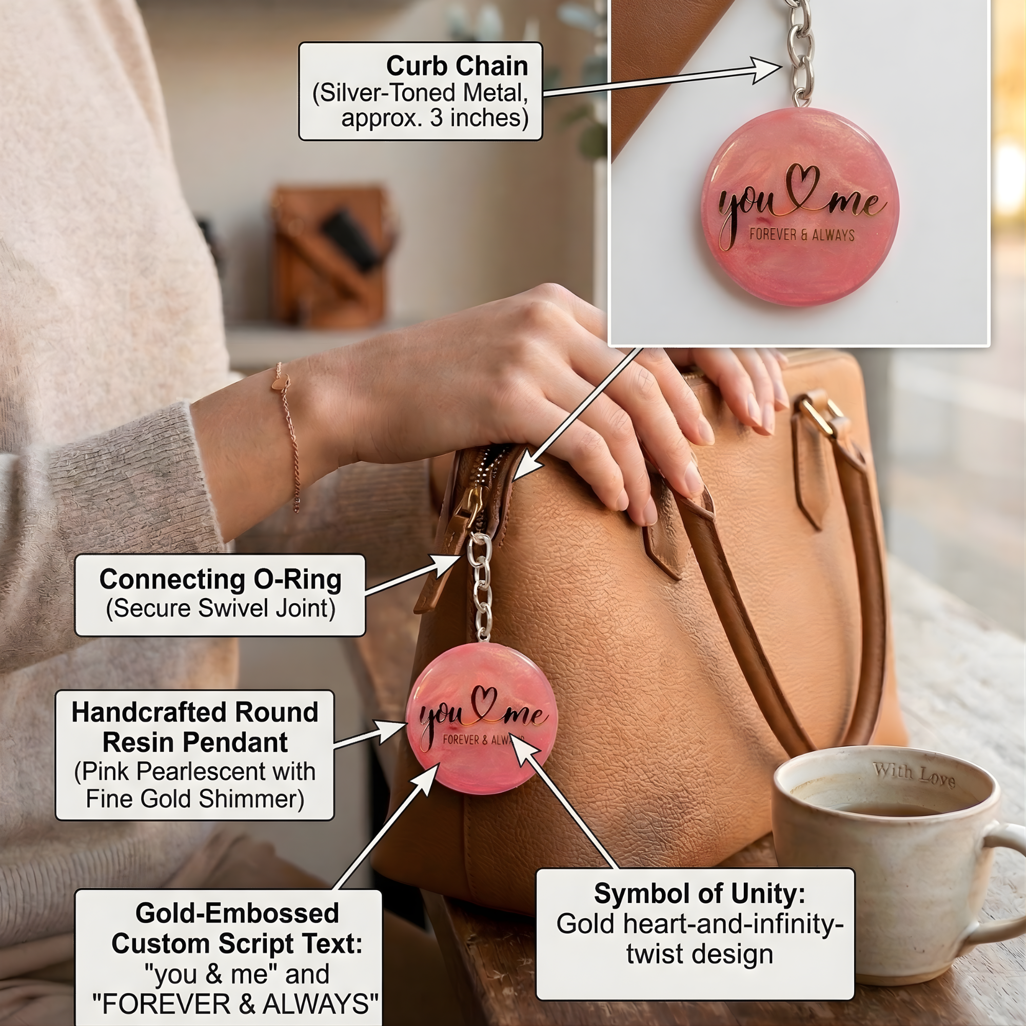 Unique "You and Me" Resin Keychain | Romantic Anniversary & Valentine's Day Gift