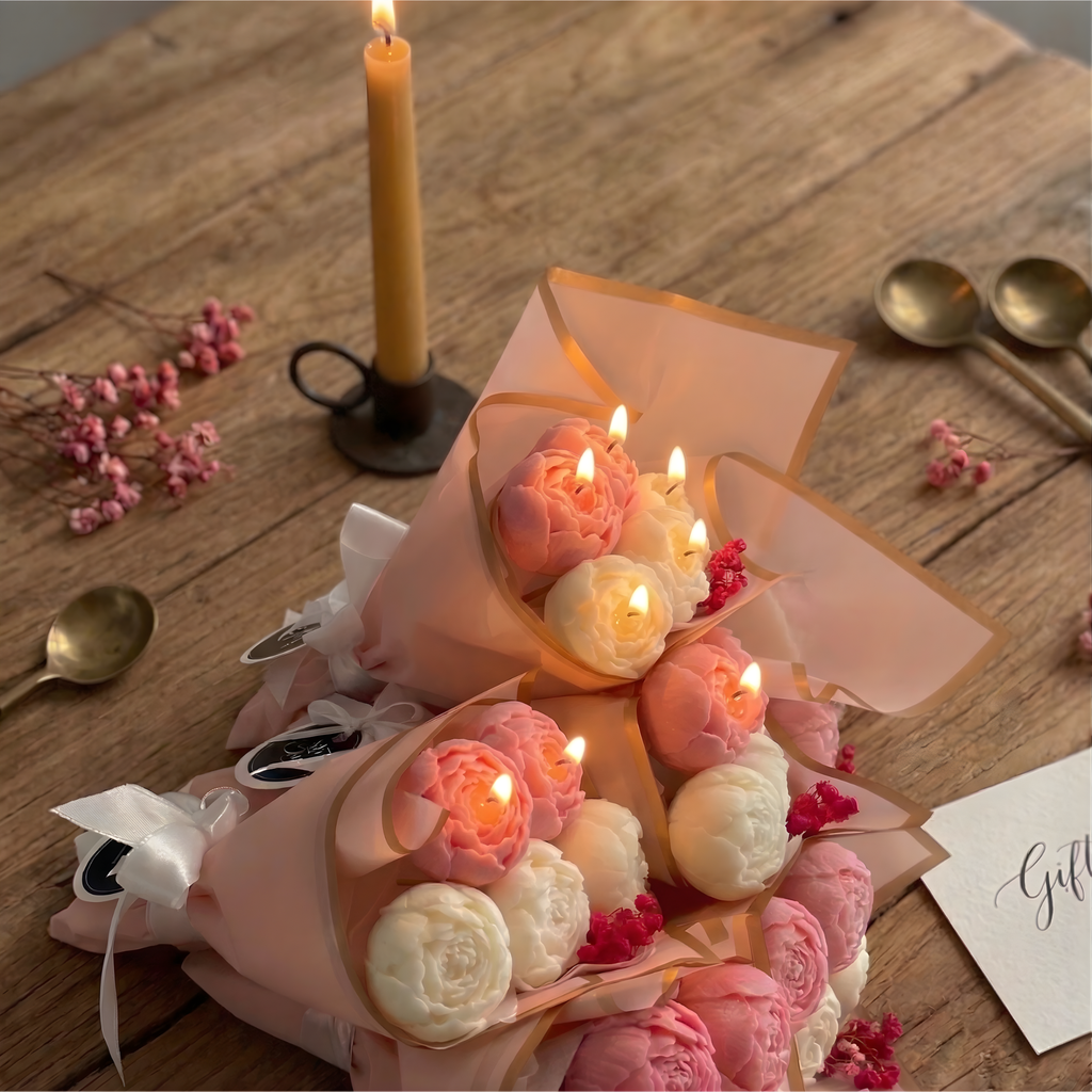 Handmade Floral Bouquet Candles – Luxury Aesthetic Table Centerpiece