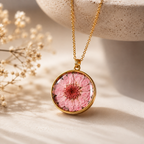 Real Flower Resin Pendant Necklace Collection