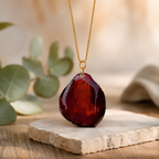 Real Pressed Rose Petal Heart Necklace – Dried Flower Resin Pendant | Mobo Makes