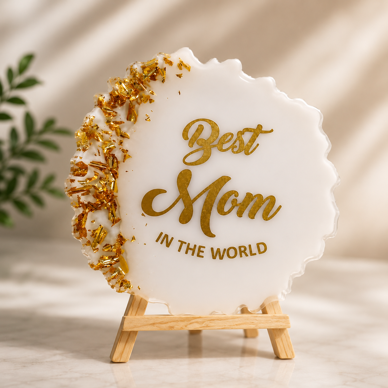 Elegant Custom Resin Art Keepsake Sign – Best Mom Edition