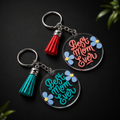 Custom Acrylic "Best Mom Ever" Keychain with Tassel