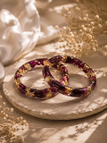 Custom Wedding Flower Preservation Resin Bangle – Gold Foil Edition