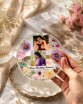 Custom Floral Resin Photo Coaster Frame