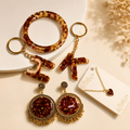 Personalized Initial Resin Accessory Gift Combo | Custom Jewelry & Alphabet Keychain Set