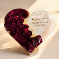 Custom Heart Resin Wedding Flower Preservation Plaque