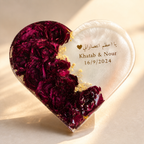 Custom Heart Resin Wedding Flower Preservation Plaque