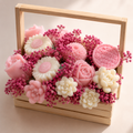Custom Birthday Floral & Succulent Soy Candle Basket