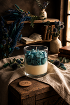 Handmade Heart Wax Layered Scented Candle – Clear Glass Aesthetic Jar Candle