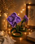 Lavender Velvet Flower Sculptures lamp | Whimsical Desk Decor | Mobo Makes