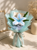 Handmade Blue Lily  Bouquet | Forever Knitted Flower Bouquet |MOBO MAKES