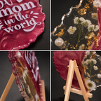 Handmade Resin Floral Coaster Plaque – Best Mom Gift Edition