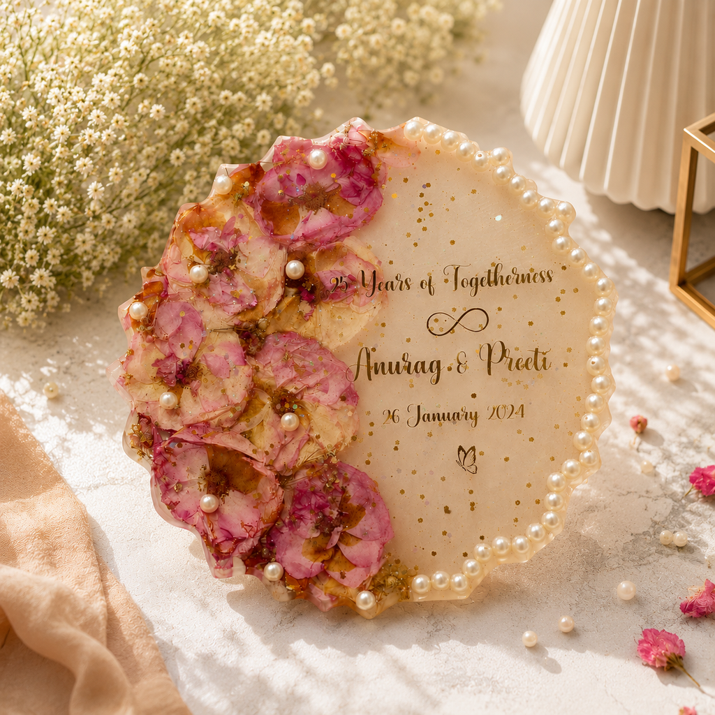 Custom Wedding Garland Flower Preservation Resin Plaque