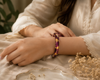Handcrafted Real Rose Petal Resin Bangles | Pair of Floral Kada Bracelets with Gold Foil