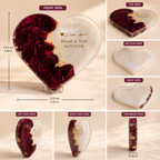 Custom Heart Resin Wedding Flower Preservation Plaque