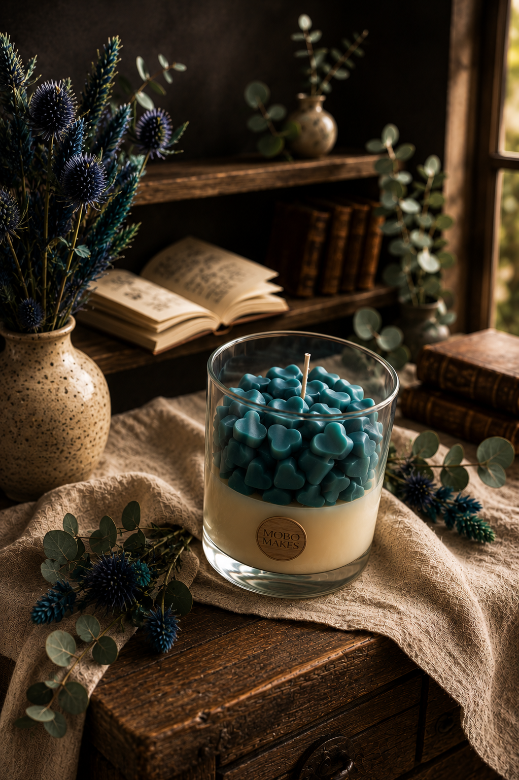Handmade Heart Wax Layered Scented Candle – Clear Glass Aesthetic Jar Candle