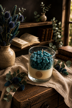 Handmade Heart Wax Layered Scented Candle – Clear Glass Aesthetic Jar Candle