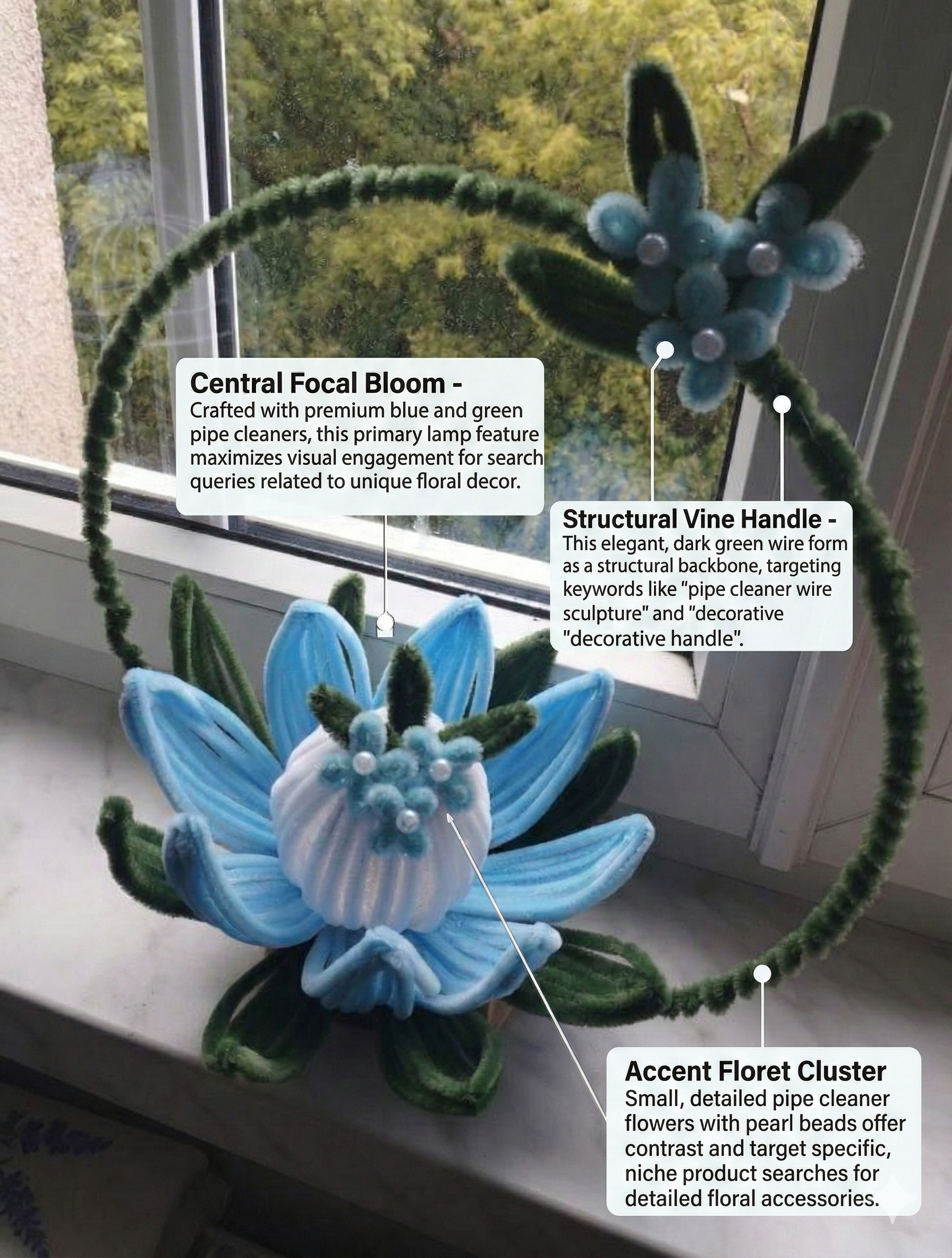 Handcrafted Plush Floral Wreath | Whimsical Pastel Wall Art | Mobo Makes