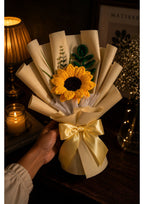 Handcrafted Chenille Pipe Cleaner Sunflower Bouquet | Unique Everlasting Artificial Flower Gift for Graduation, Birthdays, and Desk Decor