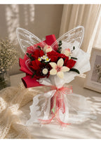 Handcrafted Mixed Chenille Pipe Cleaner Floral Bouquet with Butterfly Wings | Luxury Eternal Velvet Flower Arrangement for Anniversaries, Birthdays & Graduations