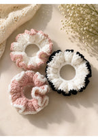 Handmade Crochet Hair Ties Combo – Pack of 3 Fluffy Non-Damaging Hair Bands