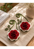 Handmade Crochet Rose Vine Crossbody Bag – Whimsical 3D Floral Pouch Purse