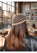 Handmade Crochet Mesh Skull Cap – Boho Fishnet Hair Bandana Headwrap