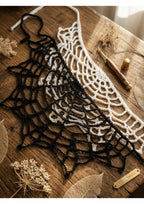 Handmade Spider Web Crochet Crop Top | Spooky Season Festival Rave Top