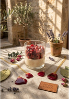 Heart Embed Soy Candle – Luxury Strawberry & Rose Wax Melt Jar | Mobo Makes