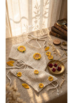 Handmade Crochet Sunflower Halter Top & Bandana Set – Boho Mesh Festival Two-Piece | Mobo Makes