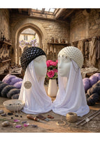 Handmade Net Cap Hijab Layering Accessory – Double Chain Draped Festival Hair Net