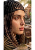 Minimalist Crochet Skull Cap – Sleek Open-Weave Black Hair Net | Mobo Makes