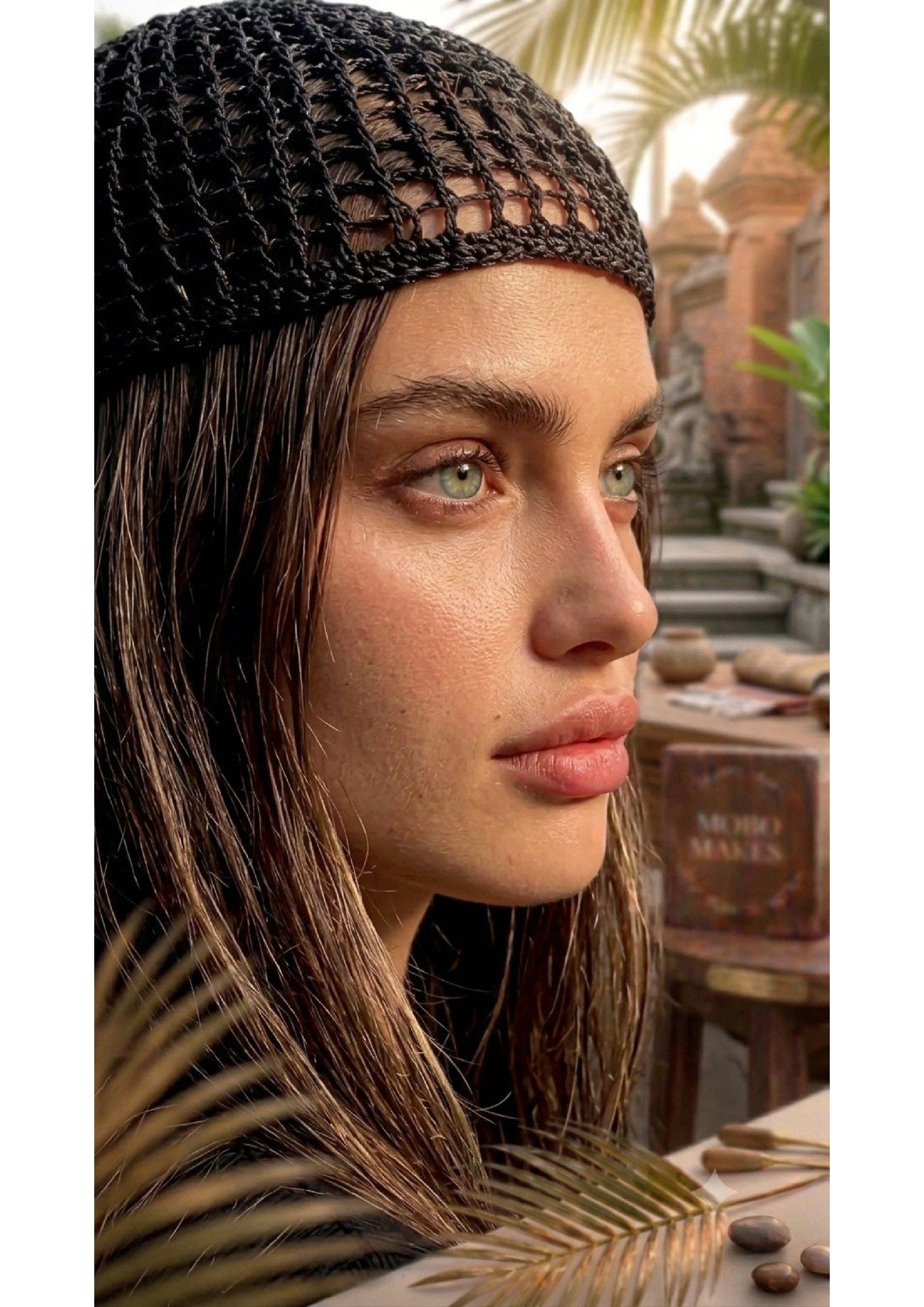 Minimalist Crochet Skull Cap – Sleek Open-Weave Black Hair Net | Mobo Makes