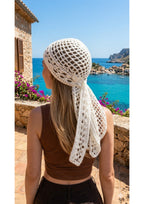 Tied Crochet Mesh Hair Scarf – Long Draping Boho Kerchief Snood | Mobo Makes