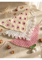 Handmade Crochet Triangle Bandana – Floral Patchwork & Ruffle Kerchief | Mobo Makes