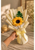 Handcrafted Chenille Pipe Cleaner Sunflower Bouquet | Unique Everlasting Artificial Flower Gift for Graduation, Birthdays, and Desk Decor