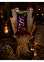 Premium Cadbury Dairy Milk Silk Roast Almond Chocolate Bouquet | Luxury Edible Gift with Artificial Red Roses & Gold Wrapping for Birthdays, Anniversaries & Valentine's