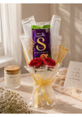 Premium Cadbury Dairy Milk Silk Roast Almond Chocolate Bouquet | Luxury Edible Gift with Artificial Red Roses & Gold Wrapping for Birthdays, Anniversaries & Valentine's