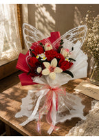 Handcrafted Mixed Chenille Pipe Cleaner Floral Bouquet with Butterfly Wings | Luxury Eternal Velvet Flower Arrangement for Anniversaries, Birthdays & Graduations