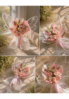 Handcrafted Pastel Pink Chenille Pipe Cleaner Lily Bouquet with Butterfly Wings | Eternal Lily of the Valley Flower Gift for Graduation, Prom, and Birthdays