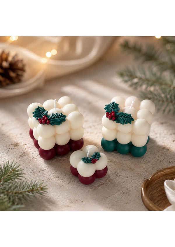 Festive Bubble Candles Set – Aesthetic Home Decor by Mobo Makes