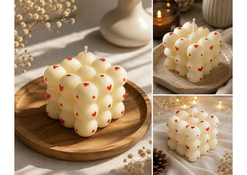 Aesthetic Heart Candle for Home Décor & Gifting 4 SET