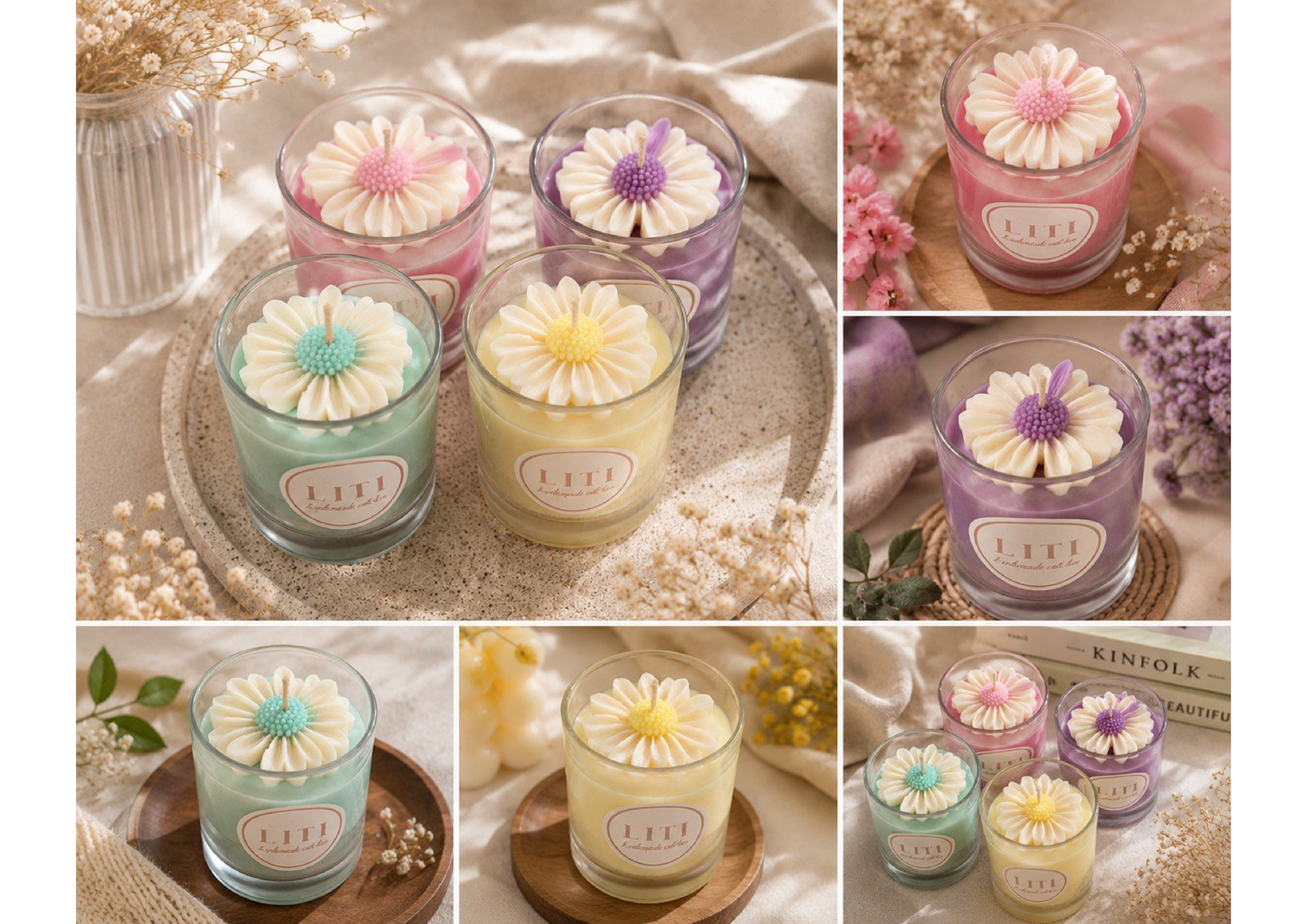 Luxury Daisy Candle Set | Handmade by Mobo Makes