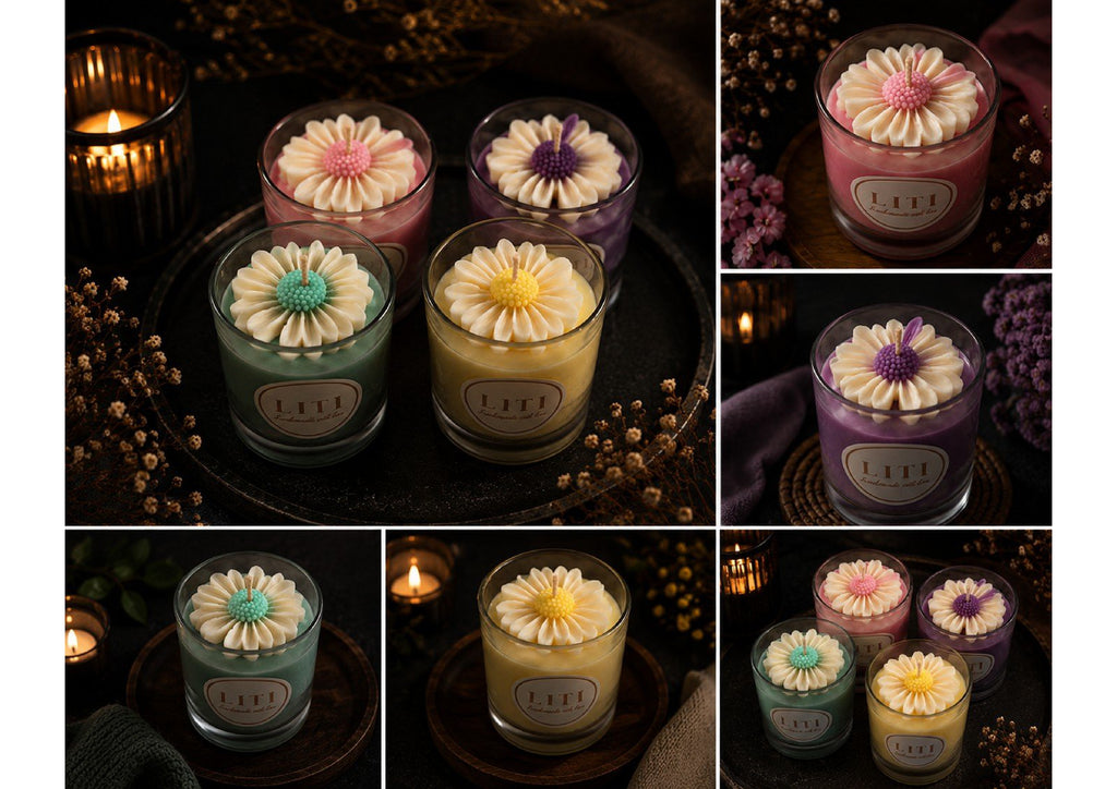 Luxury Daisy Candle Set | Handmade by Mobo Makes