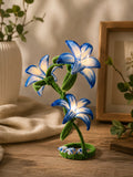 Handcrafted Blue Velvet Lily Lights | Luxury Botanical Art | Mobo Makes