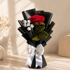 Luxury Handmade Crochet Rose Bouquet – Premium Eternal Knitted Flower