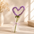 Luxury Handmade Lavender Crochet Heart Flower – Premium Eternal Knitted Heart Bouquet