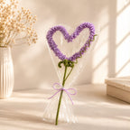 Luxury Handmade Lavender Crochet Heart Flower – Premium Eternal Knitted Heart Bouquet
