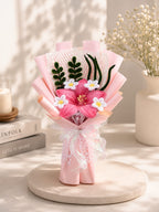 Handmade Pink Lily Crochet Flower Bouquet | Luxury Forever Floral Gift I MOBO MAKES